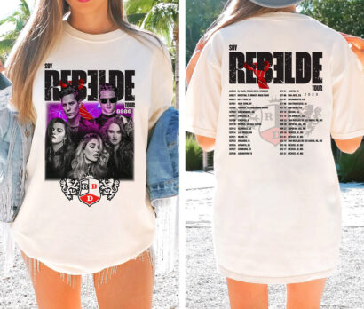 Rebelde Tour 2023 Shirt, 2 sides Rebelde Tour Shirt 2023, RBD Touring Shirt, Rbd Fans Sweatshirt, Rebelde Fans Gift