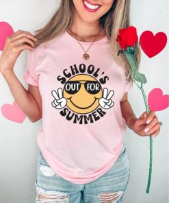 Funny Smiley Schools Out For Summer Shirt, Last Day Of School Tee, Teacher Summer Tshirt