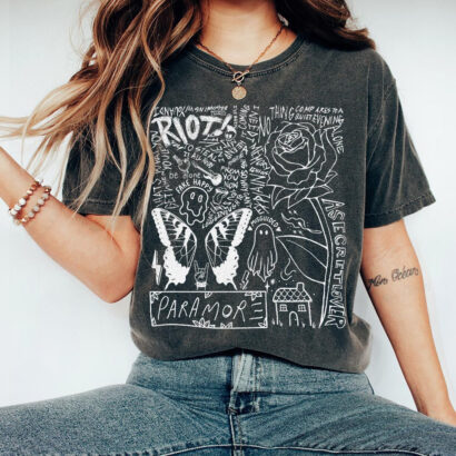 Paramore Doodle Art Shirt, Vintage Paramore Album Lyrics Merch Tee, Retro Paramore Tattoo Tour 2023