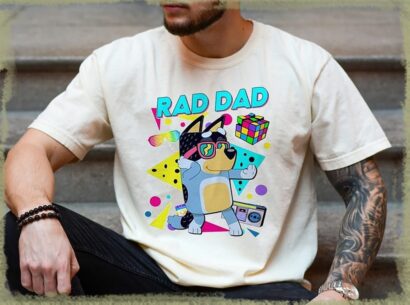 Bluey Rad Dad T Shirt, Bluey and Bandit T Shirt, Bluey Shirt