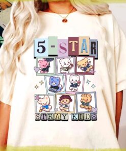 Stray Kids shirt, 5-STAR Stray Kids Chibi Shirt, Stray Kids 5 Star Track List Shirt