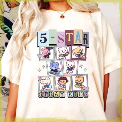 Stray Kids shirt, 5-STAR Stray Kids Chibi Shirt, Stray Kids 5 Star Track List Shirt