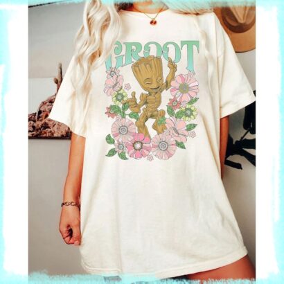 Groot Floral Dance T-Shirt, Groot Guardians Of The Galaxy Tee