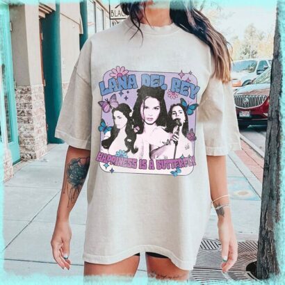 Retro Lana Del Rey Shirt, Happiness Is A Butterfly Shirt, Retro Lana Del Rey Merch, Lana Del Rey Tour 2023