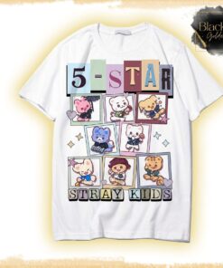 5 Star Stray Kids Chibi Fanart Shirt, 5-STAR Michelin Stray Kids Shirt, Maniac World Tour, SKZ Member, SKZ Shirt, S-Class Stray Kids Shirt