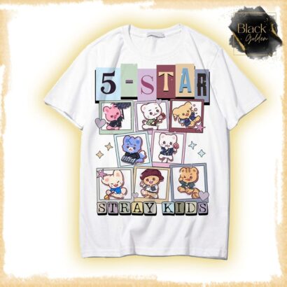 5 Star Stray Kids Chibi Fanart Shirt, 5-STAR Michelin Stray Kids Shirt, Maniac World Tour, SKZ Member, SKZ Shirt, S-Class Stray Kids Shirt