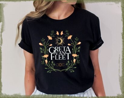 Retro Greta Van Fleet TShirt, Van Fleet Dreams In Gold Shirt, Greta Van Fleet T Shirt