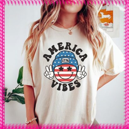 America Vibes Shirt, America Emoji Shirt, Happy 4th Of July Shirt