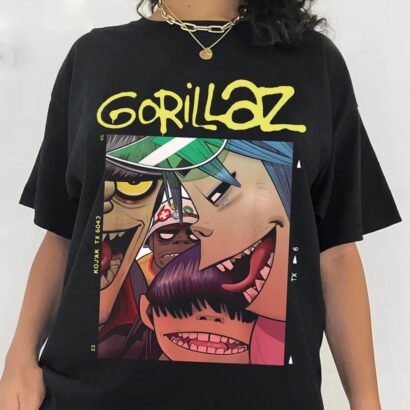 Gorillaz Band Shirt, Vitural Band Anime Rock Band Unisex T-shirt