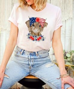 Highland Cow 4th Of July Shirt, Happy 4th Of July Shirt