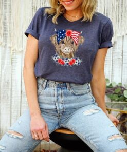 Highland Cow 4th Of July Shirt, Happy 4th Of July Shirt