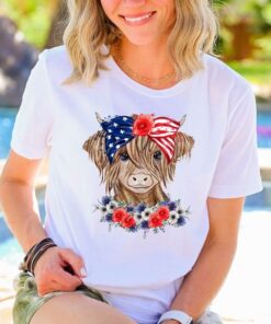 Highland Cow 4th Of July Shirt, Happy 4th Of July Shirt