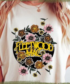 Fleetwood Mac Tshirt, Vintage Floral Retro Band Graphic Tee