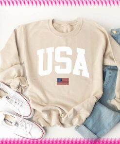 US Flag Patriotic Sweatshirt , 4th of July Parade Sweater, Fourth of July Party