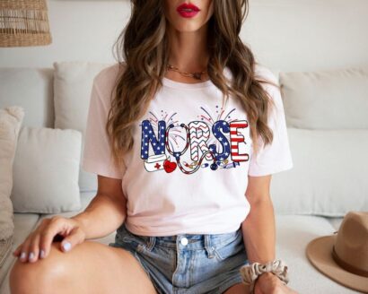 Nurse 4th of July Shirt, American Medical Montage Shirt, Patriotic Nurse Shirt