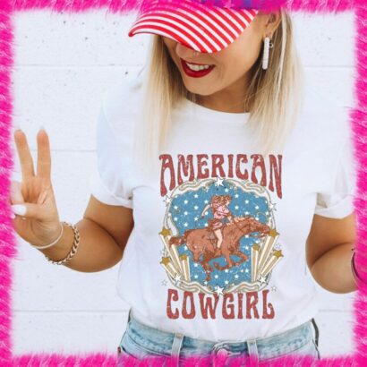 American Cowgirl Tshirt, Cowboy Shirt, Western Shirt, 4th Of July Shirt