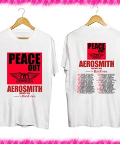 Aerosmith 2023 – 2024 Peace Out Farewell Tour with The Black Crowes Tour Shirt, Aerosmith Band Shirt