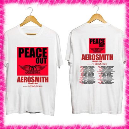 Aerosmith 2023 – 2024 Peace Out Farewell Tour with The Black Crowes Tour Shirt, Aerosmith Band Shirt