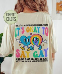 It’s Ok To Say Gay Shirt, LGBTQ Shirt, LGBT Tee, Gay Rights, Equality Shirt, Pride Month Gift, Gay Shirt, Human Rights Shirt