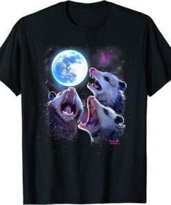 Three Possums Howling at Moon shirt, Like 3 Wolves T-shirts, Opossum Lover t-shirt