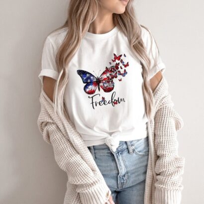 Inspirational Freedom Shirt, Womens 4th Of July Shirt, American USA Flag Shirt