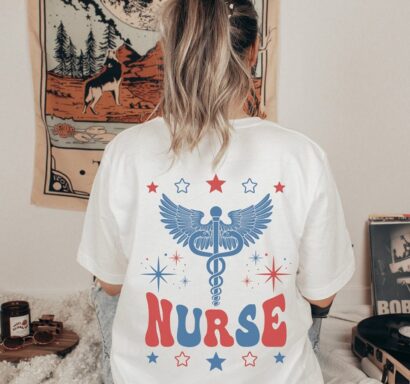 4th of July Nurse, July 4th nurse, Red white and blue shirt