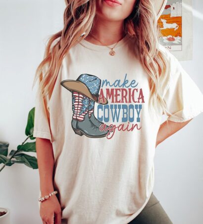 Western America Shirt, Western Boots Shirt, Howdy 4th of July Shirt