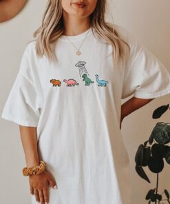 Dinosaur Alien Abduction Shirt, Cute Dinosaur Sweater, Funny Dino