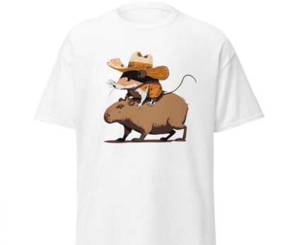 Capybara Shirt, Rodent Shirts, Funny Men Cute Mouse T Shirt, Cowboy Rat Shirt