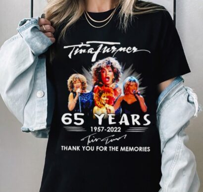 Tina Turner 65 Years 1957-2022 Thank You For The Memories Signature Shirt, Tina Turne 1957-2022