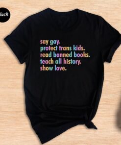Say Gay Shirt, Equality Shirt, Human Rights Shirt, Transgender Rainbow