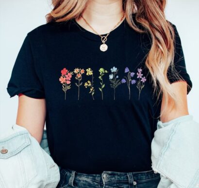 Wildflower Lgbt Pride Month Shirt, Flower Gay Lesbian Shirt