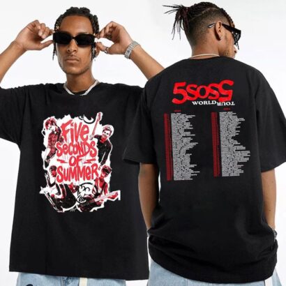 5SOS Fan Shirt, 5 Seconds Of Summer Fan Shirt, 5 Seconds Of Summer World Tour 2023 2024 Shirt, 5SOS World Tour 2023 Shirt