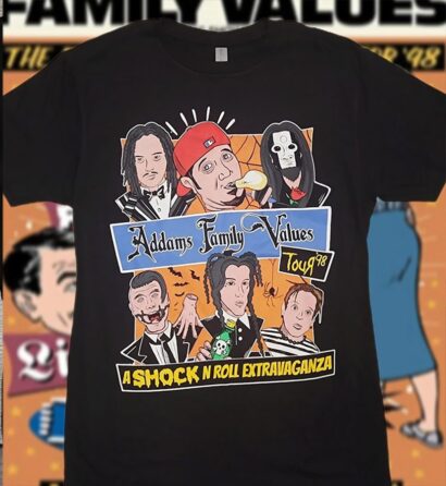 Addams Family Values Tour '98 Shirt, Sick New World Korn Limp Bizkit nu metal shirt