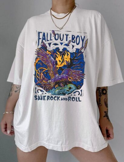 Save Rock And Roll t-shirt, Fall Out Boy Summer Tour T-Shirt