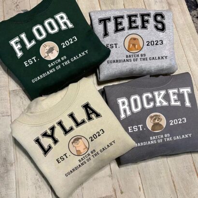 GoTG 3 Character sweatshirt, Lylla Rocket Floor Teefs, Rocket Friend Shirt