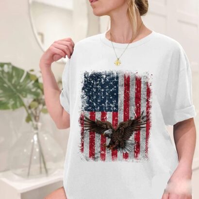 4th Of July Shirt, Eagle 4th of July USA Flag American Patriotic Men Women Shirt