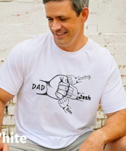 Personalized Papa T Shirt, Custom Grandpa Tee Shirt Kids Grab Papa Hands