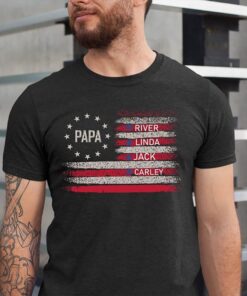 Personalized Papa Tshirt, Custom Name Fathers Day Shirt