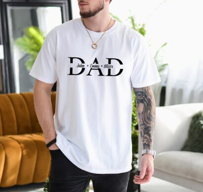 Custom DAD T-shirt, Custom Dada Shirt with Children Name, Personalized Dad Shirt