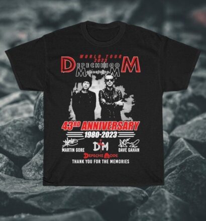 Depeche Mode Shirt, World Tour 2023 Depeche Mode 43rd Anniversary 1980-2023 Tee