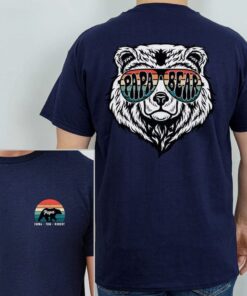Retro Papa Bear Shirt, Custom Dad Shirt With Kids Names, Father's Day Shirt