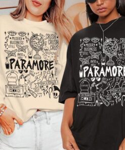 Paramore Doodle Art Shirt, Vintage Paramore Comfort Colors Shirt, Paramore Tattoo Tour 2023