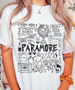 Paramore Doodle Art Shirt, Vintage Paramore Comfort Colors Shirt, Paramore Tattoo Tour 2023