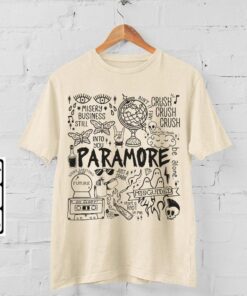 Paramore Doodle Art Shirt, Vintage Paramore Comfort Colors Shirt, Paramore Tattoo Tour 2023