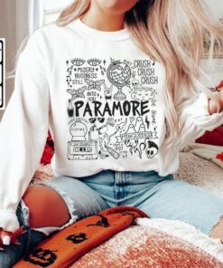 Paramore Doodle Art Shirt, Vintage Paramore Comfort Colors Shirt, Paramore Tattoo Tour 2023
