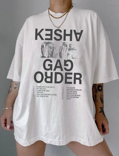 Kesha Gag Order tracklist shirt, Kesha Tshirt