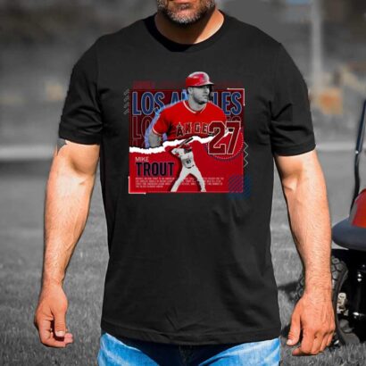 Mike Trout T-shirt, Mike Trout Baseball Angels T-shirt