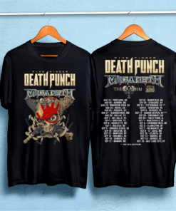 Hot Tour Megadeth Five Finger Death Punch Tour Shirt