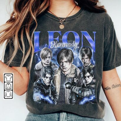 Blue Leon Vintage Shirt, Leon Kennedy shirt